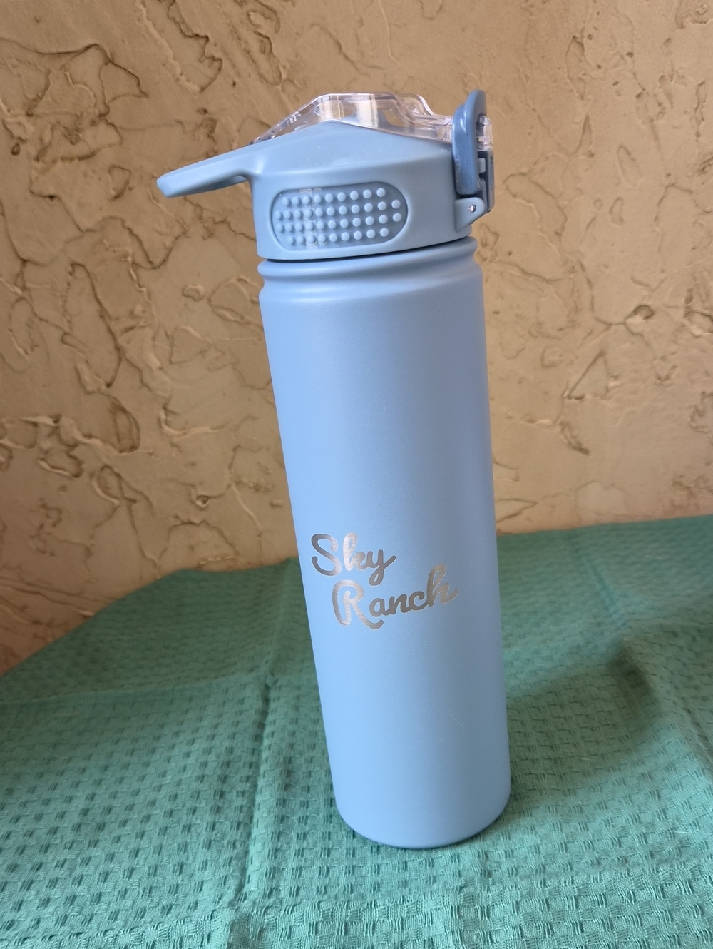 SkyRanch Light Blue Stainless Water Bottle with Flip Lid